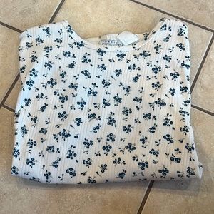 Basic Editions white floral knitted shirt